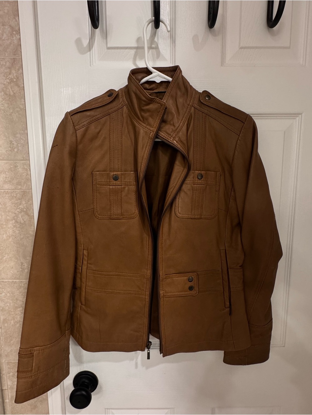 Kenneth Cole Reaction Brown Men's Bomber-Style Zip Jacket